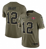 Men's Tampa Bay Buccaneers #12 Tom Brady 2022 Olive Salute To Service Limited Stitched Jersey,baseball caps,new era cap wholesale,wholesale hats