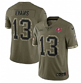 Men's Tampa Bay Buccaneers #13 Mike Evans 2022 Olive Salute To Service Limited Stitched Jersey,baseball caps,new era cap wholesale,wholesale hats