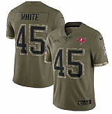 Men's Tampa Bay Buccaneers #45 Devin White 2022 Olive Salute To Service Limited Stitched Jersey,baseball caps,new era cap wholesale,wholesale hats