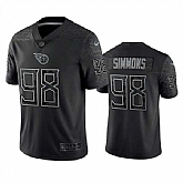 Men's Tennessee Titans #98 Jeffery Simmons Black Reflective Limited Stitched Football Jersey,baseball caps,new era cap wholesale,wholesale hats