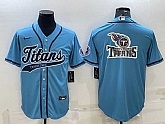 Men's Tennessee Titans Blue Team Big Logo With Patch Cool Base Stitched Baseball Jersey,baseball caps,new era cap wholesale,wholesale hats
