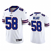 Nike Men & Women & Youth Buffalo Bills #58 Matt Milano 2022 White Vapor Untouchable Limited Stitched Jersey,baseball caps,new era cap wholesale,wholesale hats