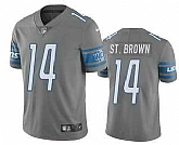 Nike Men & Women & Youth Detroit Lions #14 Amon Ra St Brown Grey Vapor Untouchable Limited Stitched Jersey,baseball caps,new era cap wholesale,wholesale hats