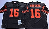 49ers 16 Joe Montana Black M&N Throwback Jersey,baseball caps,new era cap wholesale,wholesale hats