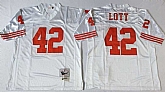 49ers 42 Ronnie Lott White M&N Throwback Jersey,baseball caps,new era cap wholesale,wholesale hats