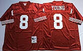 49ers 8 Steve Young Red M&N Throwback Jersey,baseball caps,new era cap wholesale,wholesale hats