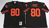 49ers 80 Jerry Rice Black M&N Throwback Jersey,baseball caps,new era cap wholesale,wholesale hats
