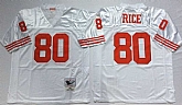 49ers 80 Jerry Rice White M&N Throwback Jersey,baseball caps,new era cap wholesale,wholesale hats