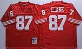 49ers 87 Dwight Clark Red M&N Throwback Jersey,baseball caps,new era cap wholesale,wholesale hats