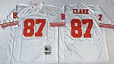 49ers 87 Dwight Clark White M&N Throwback Jersey,baseball caps,new era cap wholesale,wholesale hats