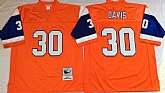 Broncos 30 Terrell Davis Orange M&N Throwback Jersey,baseball caps,new era cap wholesale,wholesale hats