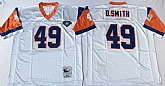 Broncos 49 Dennis Smith White M&N Throwback Jersey,baseball caps,new era cap wholesale,wholesale hats