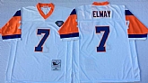 Broncos 7 John Elway White M&N Throwback Jersey,baseball caps,new era cap wholesale,wholesale hats
