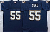 Chargers 55 Junior Seau Navy M&N Throwback Jersey,baseball caps,new era cap wholesale,wholesale hats