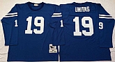 Colts 19 Johnny Unitas Blue Long Sleeve M&N Throwback Jersey,baseball caps,new era cap wholesale,wholesale hats