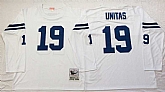 Colts 19 Johnny Unitas White M&N Throwback Jersey,baseball caps,new era cap wholesale,wholesale hats