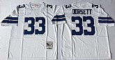 Cowboys 33 Tony Dorsett White M&N Throwback Jersey,baseball caps,new era cap wholesale,wholesale hats