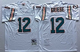 Dolphins 12 Bob Griese White M&N Throwback Jersey,baseball caps,new era cap wholesale,wholesale hats