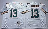 Dolphins 13 Dan Marino White M&N Throwback Jersey,baseball caps,new era cap wholesale,wholesale hats