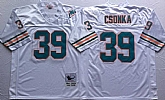 Dolphins 39 Larry Csonka White M&N Throwback Jersey,baseball caps,new era cap wholesale,wholesale hats