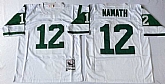 Jets 12 Joe Namath White M&N Throwback Jersey,baseball caps,new era cap wholesale,wholesale hats
