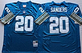 Lions 20 Barry Sanders Blue M&N Throwback Jersey,baseball caps,new era cap wholesale,wholesale hats