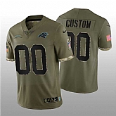 Men's Carolina Panthers ACTIVE PLAYER Custom 2022 Olive Salute To Service Limited Stitched Jersey