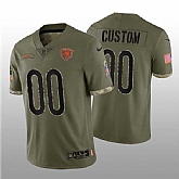 Men's Chicago Bears ACTIVE PLAYER Custom 2022 Olive Salute To Service Limited Stitched Jersey