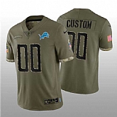 Men's Detroit Lions ACTIVE PLAYER Custom 2022 Olive Salute To Service Limited Stitched Jersey