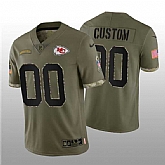 Men's Kansas City Chiefs ACTIVE PLAYER Custom 2022 Olive Salute To Service Limited Stitched Jersey