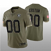 Men's Las Vegas Raiders ACTIVE PLAYER Custom 2022 Olive Salute To Service Limited Stitched Jersey