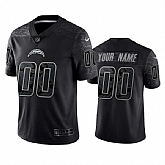 Men's Los Angeles Chargers Active Player Custom Black Reflective Limited Stitched Football Jersey