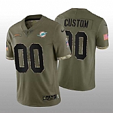 Men's Miami Dolphins ACTIVE PLAYER Custom 2022 Olive Salute To Service Limited Stitched Jersey