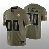 Men's Minnesota Vikings ACTIVE PLAYER Custom 2022 Olive Salute To Service Limited Stitched Jersey