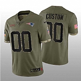 Men's New England Patriots ACTIVE PLAYER Custom 2022 Olive Salute To Service Limited Stitched Jersey