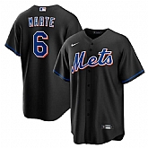 Men's New York Mets #6 Starling Marte Black Stitched Cool Base Nike Jersey,baseball caps,new era cap wholesale,wholesale hats