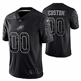 Men's Philadelphia Eagles Active Player Custom Black Reflective Limited Stitched Jersey