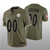 Men's Pittsburgh Steelers ACTIVE PLAYER Custom 2022 Olive Salute To Service Limited Stitched Jersey
