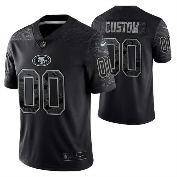 Men's San Francisco 49ers ACTIVE PLAYER Custom Black Reflective Limited Stitched Football Jersey