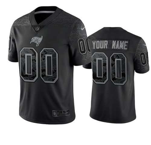 Men's Tampa Bay Buccaneers Active Player Custom Black Reflective Limited Stitched Jersey
