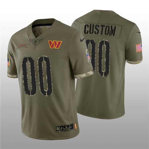 Men's Washington Commanders ACTIVE PLAYER Custom 2022 Olive Salute To Service Limited Stitched Jersey