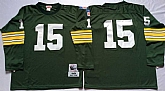Packers 15 Bart Starr Green Long Sleeve M&N Throwback Jersey,baseball caps,new era cap wholesale,wholesale hats