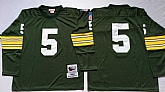 Packers 5 Paul Hornung Green Long Sleeve M&N Throwback Jersey,baseball caps,new era cap wholesale,wholesale hats