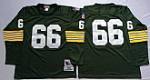 Packers 66 Ray Nitschke Green Long Sleeve M&N Throwback Jersey,baseball caps,new era cap wholesale,wholesale hats
