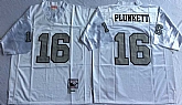 Raiders 16 Jim Plunkett White Silver M&N Throwback Jersey,baseball caps,new era cap wholesale,wholesale hats