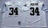 Raiders 34 Bo Jackson White M&N Throwback Jersey,baseball caps,new era cap wholesale,wholesale hats