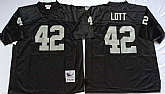 Raiders 42 Ronnie Lott Black M&N Throwback Jersey,baseball caps,new era cap wholesale,wholesale hats