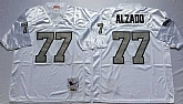 Raiders 77 Lyle Alzado White Silver M&N Throwback Jersey,baseball caps,new era cap wholesale,wholesale hats