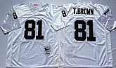 Raiders 81 Tim Brown White M&N Throwback Jersey,baseball caps,new era cap wholesale,wholesale hats