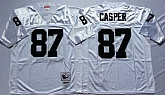 Raiders 87 Dave Casper White M&N Throwback Jersey,baseball caps,new era cap wholesale,wholesale hats